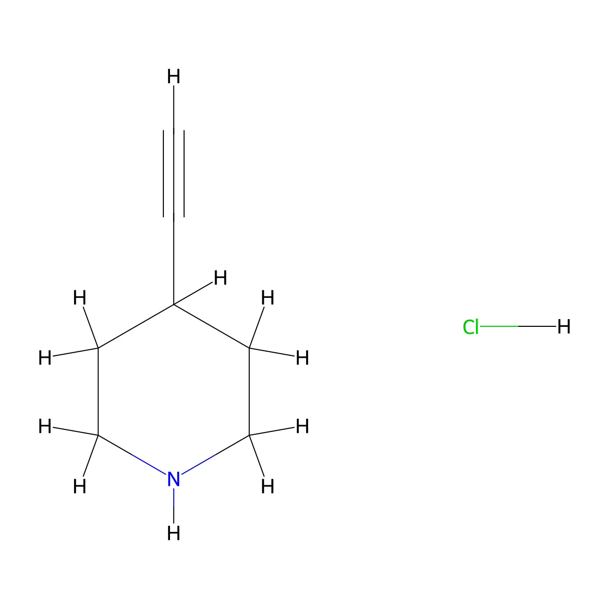 4-Ethynylpiperidine hydrochloride molecular structure, CAS 550378-30-8