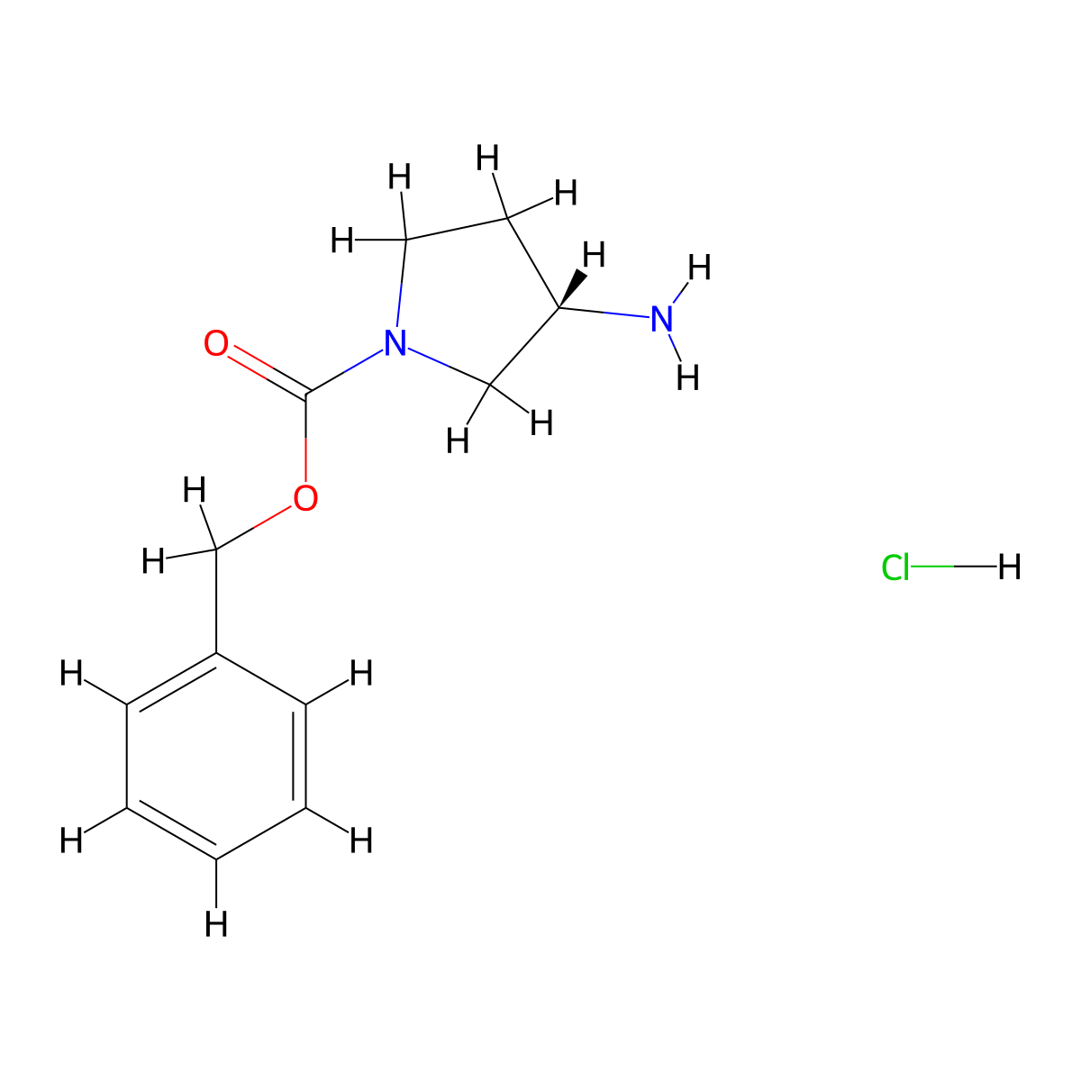 (S)-1-Cbz-3-Aminopyrrolidine hydrochloride molecular structure, CAS 550378-39-7