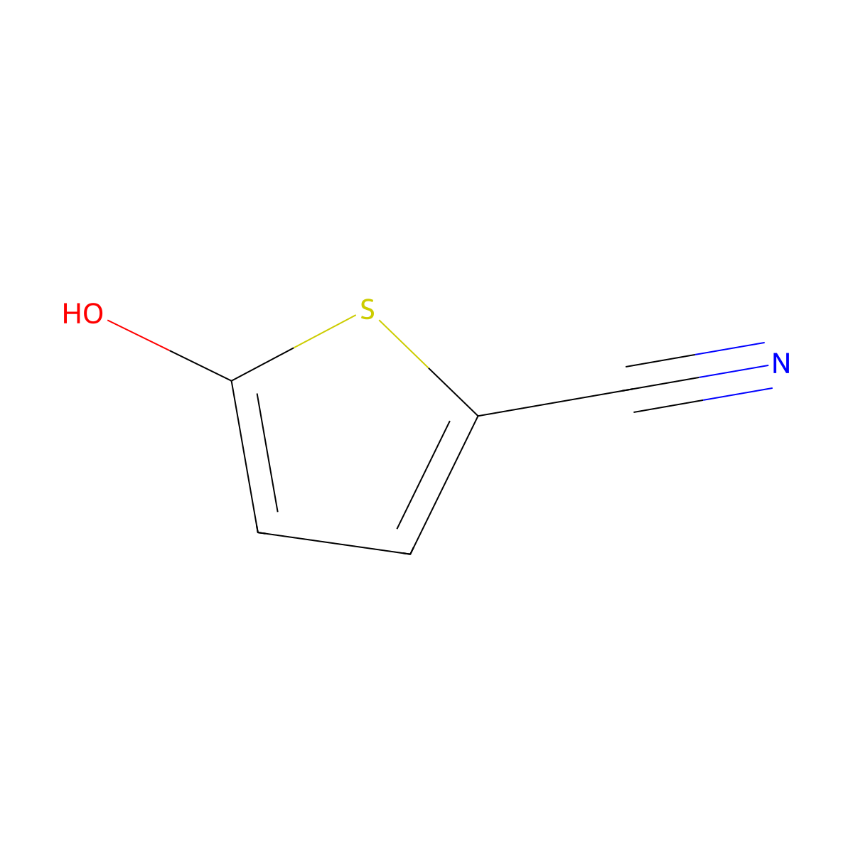 2-Thiophenecarbonitrile, 5-hydroxy- molecular structure, CAS 550379-22-1