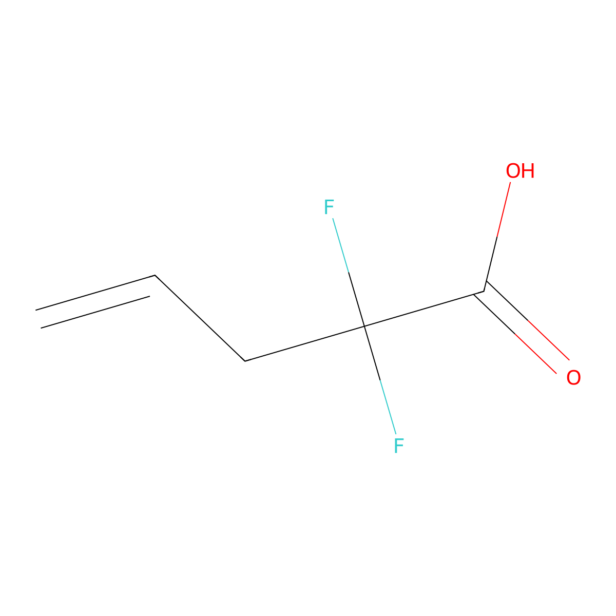 2,2-Difluoro-4-pentenoic acid molecular structure, CAS 55039-89-9