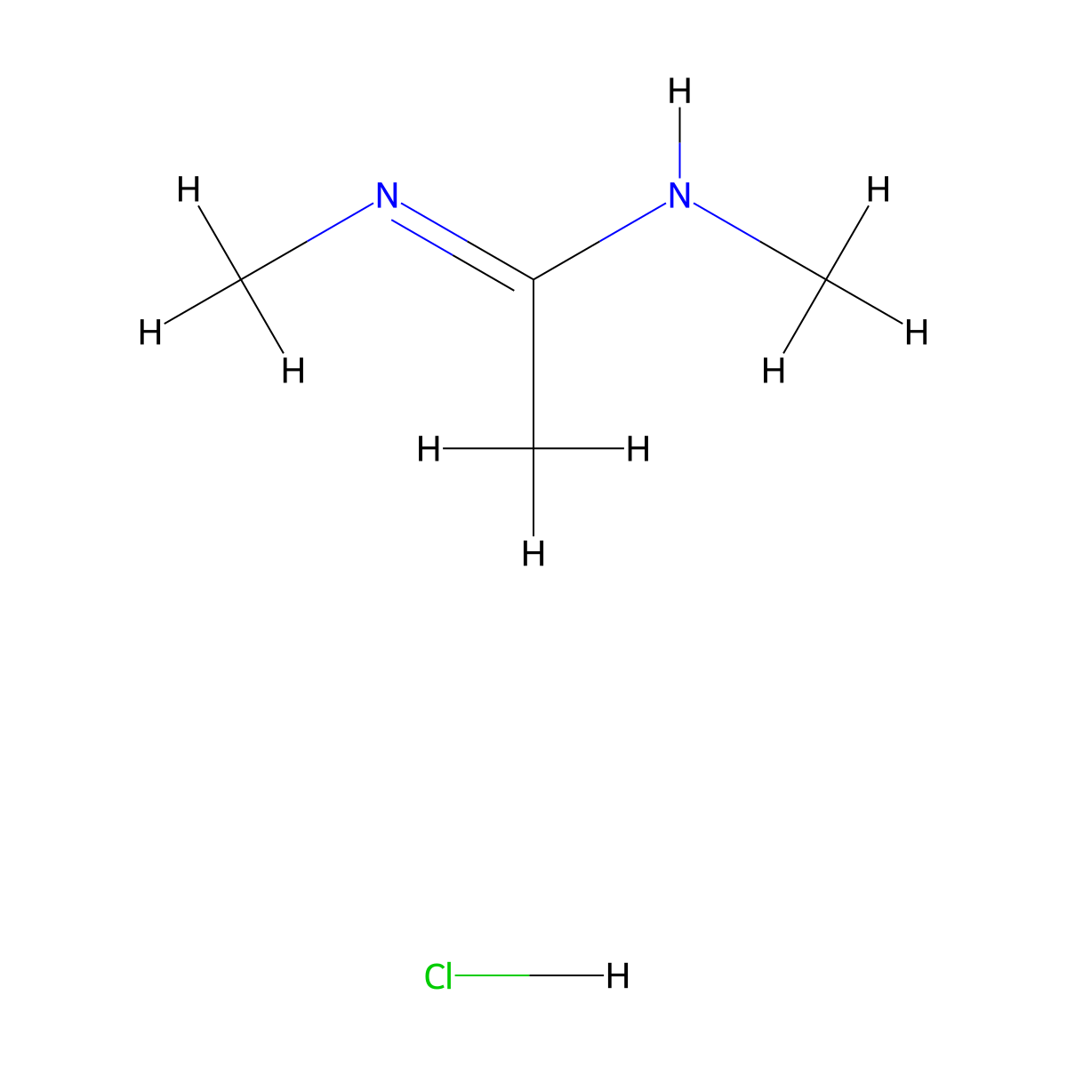 N,N'-dimethylethanimidamide hydrochloride molecular structure, CAS 5504-12-1