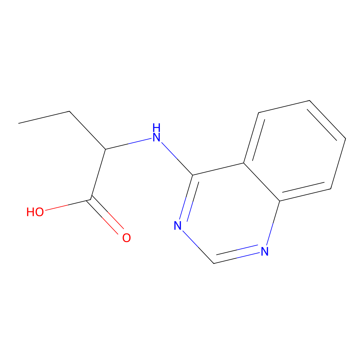 2-(Quinazolin-4-ylamino)butanoic acid molecular structure, CAS 55040-13-6