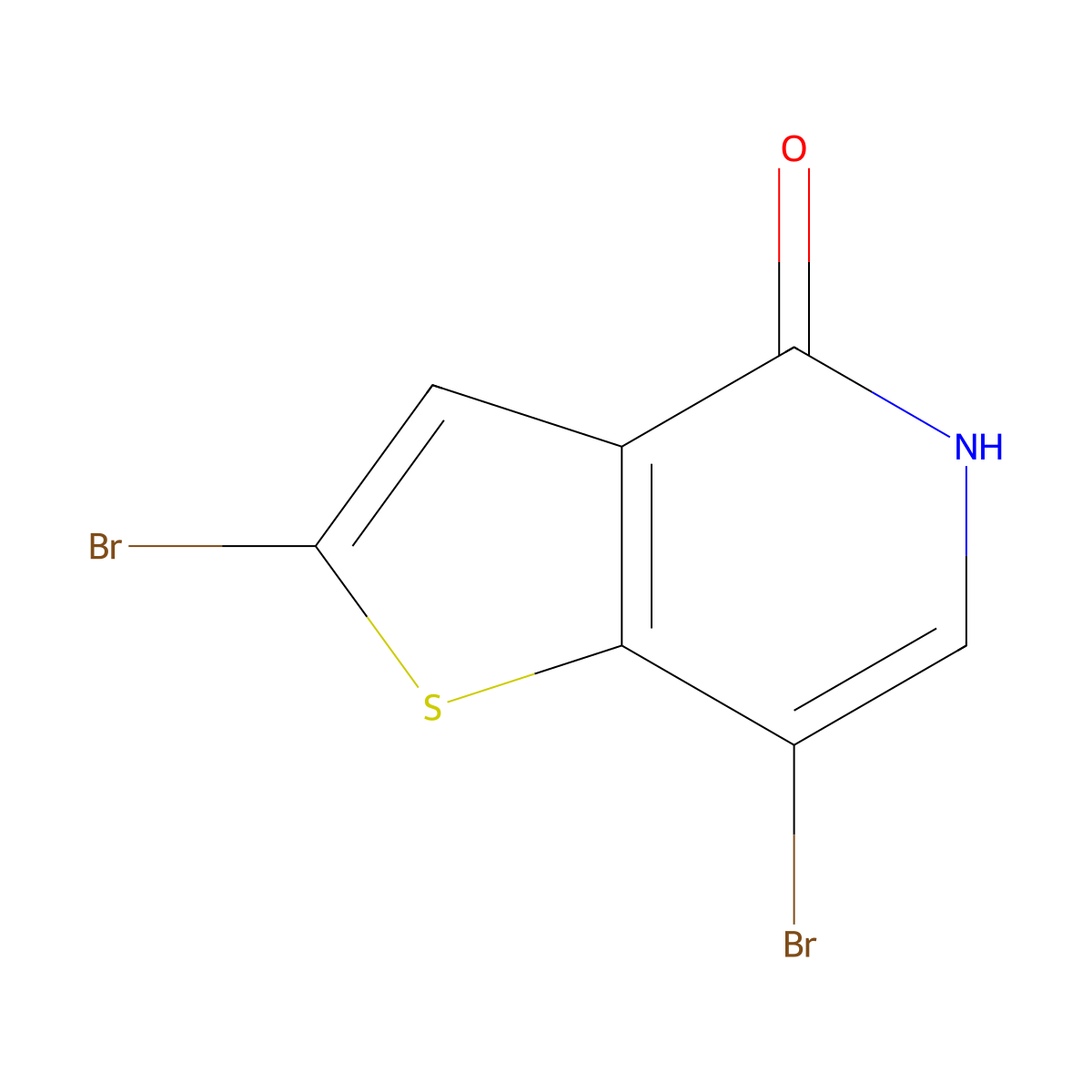 2,7-dibromo-5H-thieno[3,2-c]pyridin-4-one molecular structure, CAS 55040-36-3