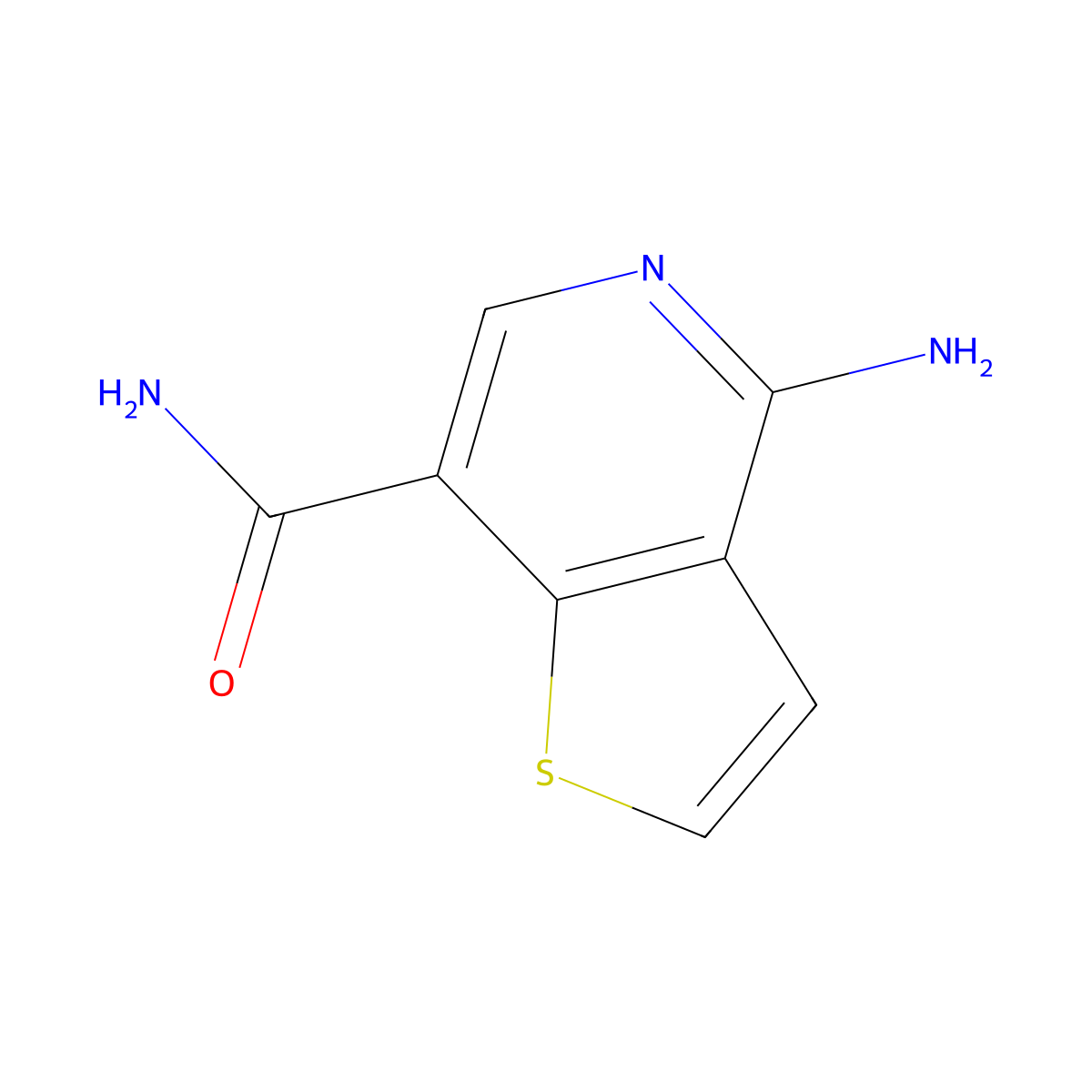 4-Aminothieno[3,2-c]pyridine-7-carboxamide molecular structure, CAS 55040-50-1