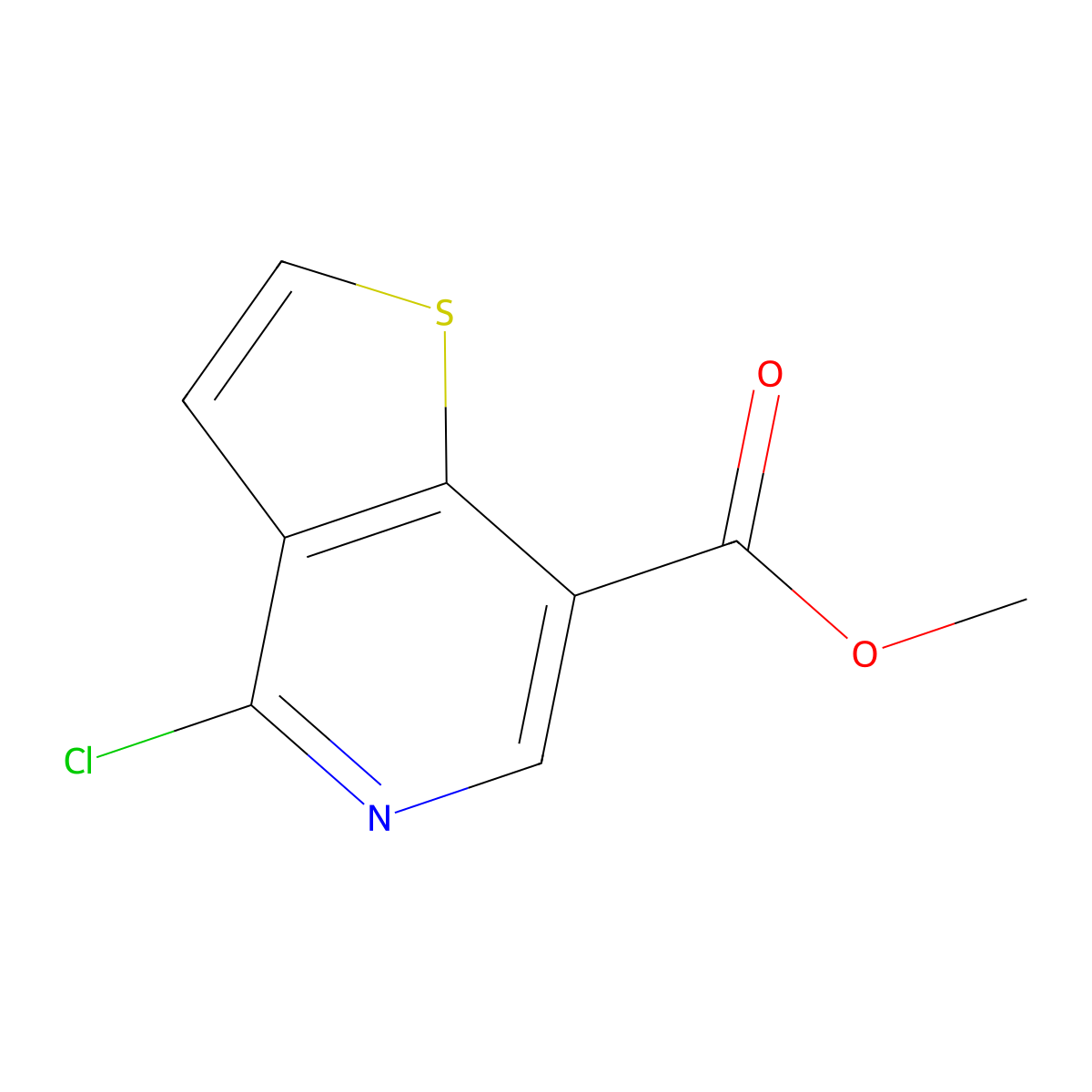 Methyl 4-chlorothieno[3,2-c]pyridine-7-carboxylate molecular structure, CAS 55040-71-6