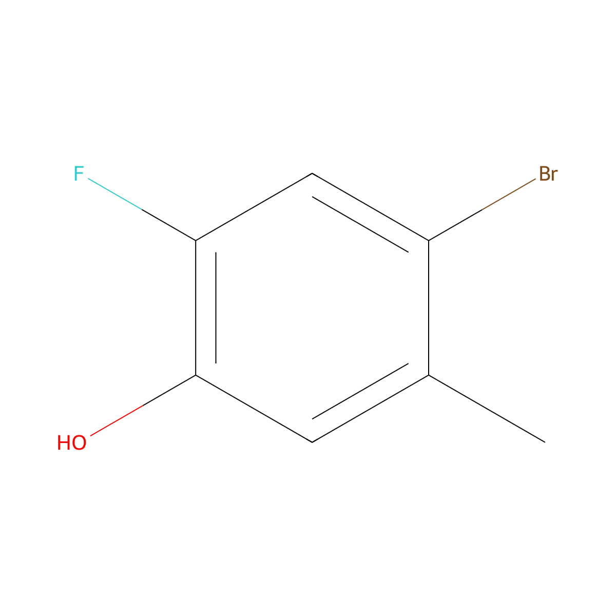 4-Bromo-2-fluoro-5-methylphenol molecular structure, CAS 550400-07-2