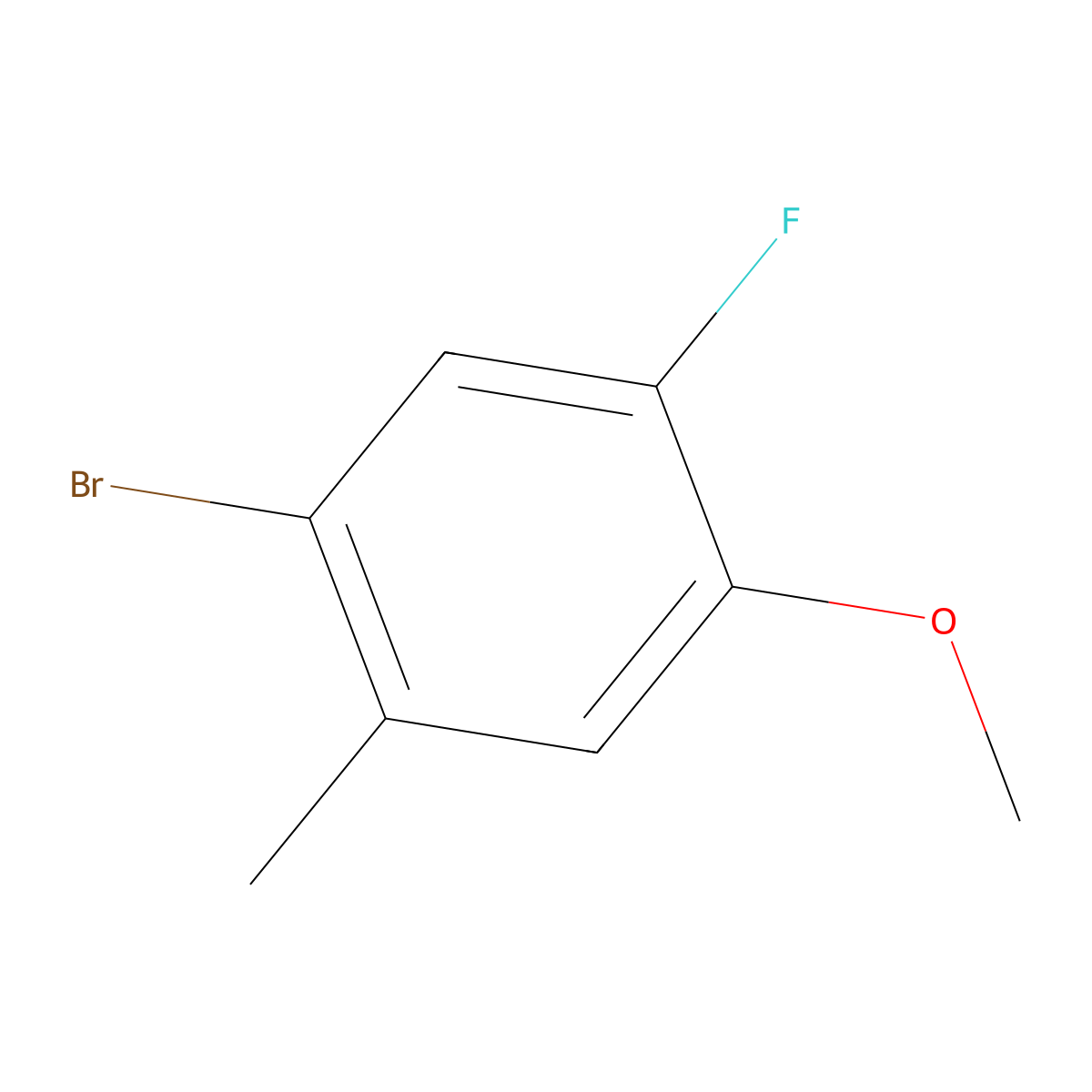 1-Bromo-5-fluoro-4-methoxy-2-methylbenzene molecular structure, CAS 550400-11-8