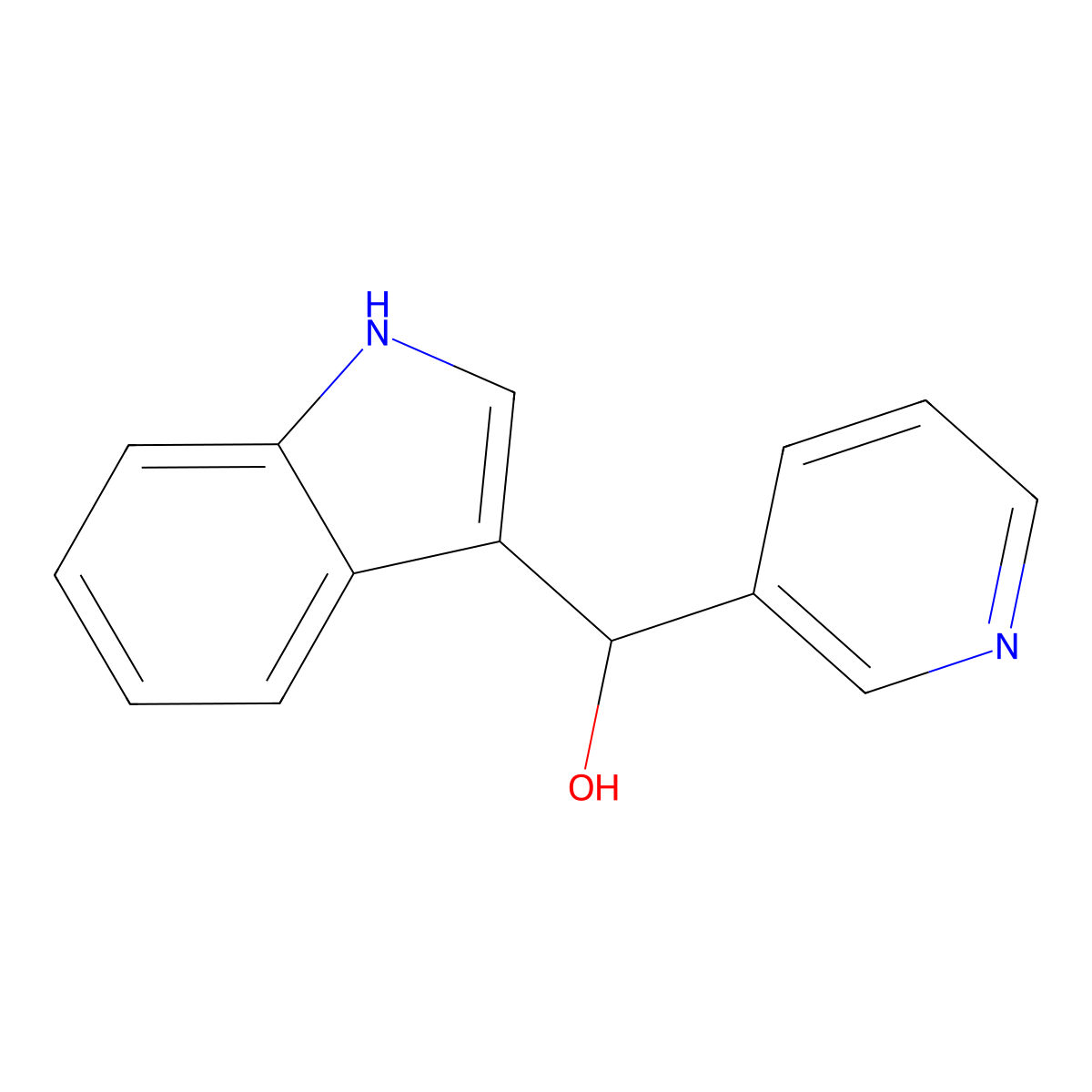 3-Indolemethanol, alpha-(3-pyridyl)- molecular structure, CAS 55042-52-9