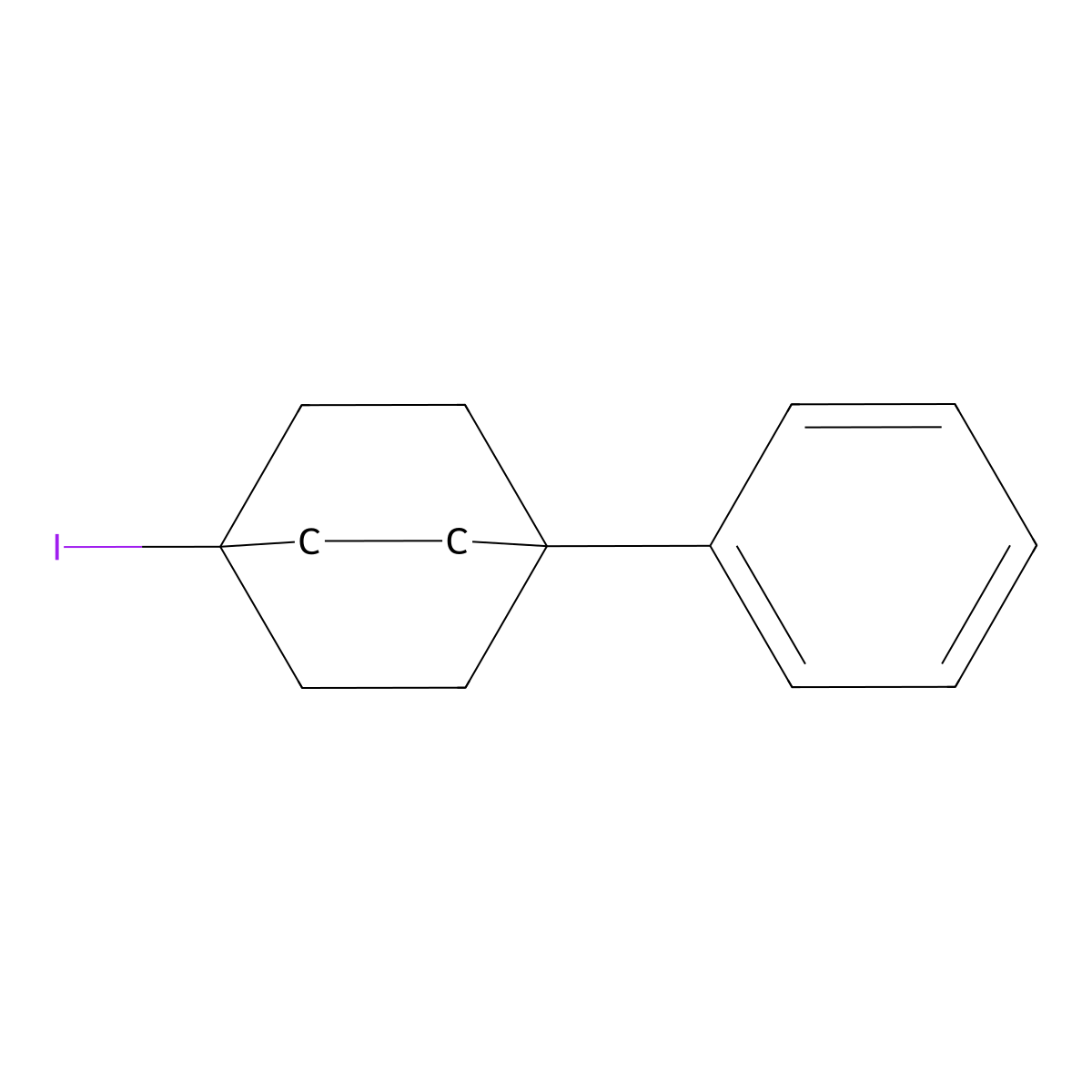 1-Iodo-4-phenylbicyclo[2.2.2]octane molecular structure, CAS 55044-15-0
