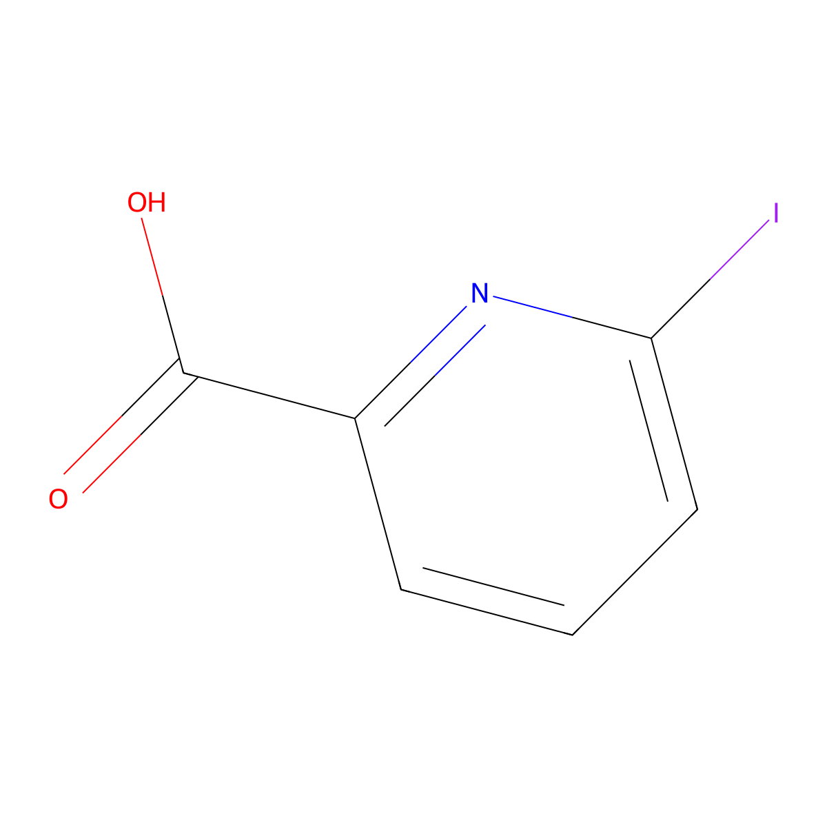 6-Iodo-pyridine-2-carboxylic acid molecular structure, CAS 55044-68-3