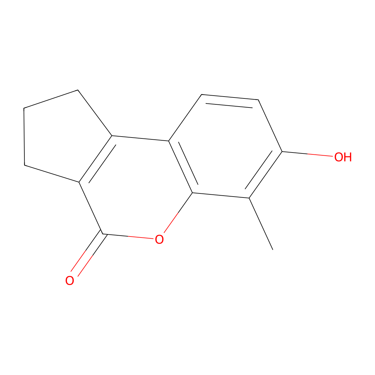 7-hydroxy-6-methyl-1H,2H,3H,4H-cyclopenta[c]chromen-4-one molecular structure, CAS 55047-28-4