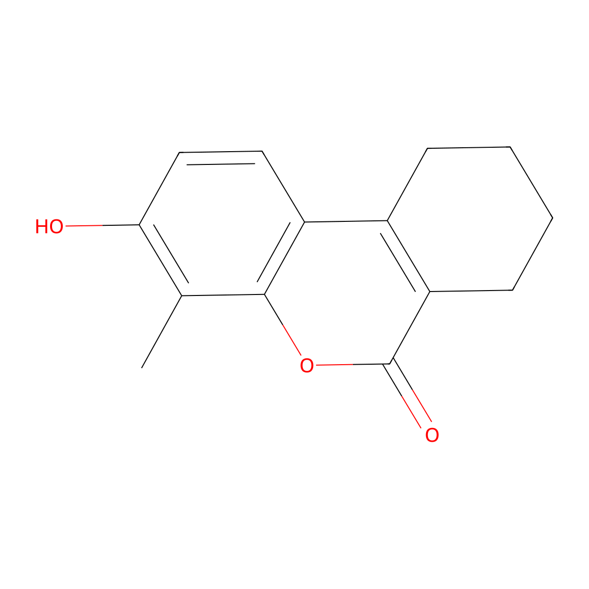 3-hydroxy-4-methyl-7,8,9,10-tetrahydro-6H-benzo[c]chromen-6-one molecular structure, CAS 55047-37-5