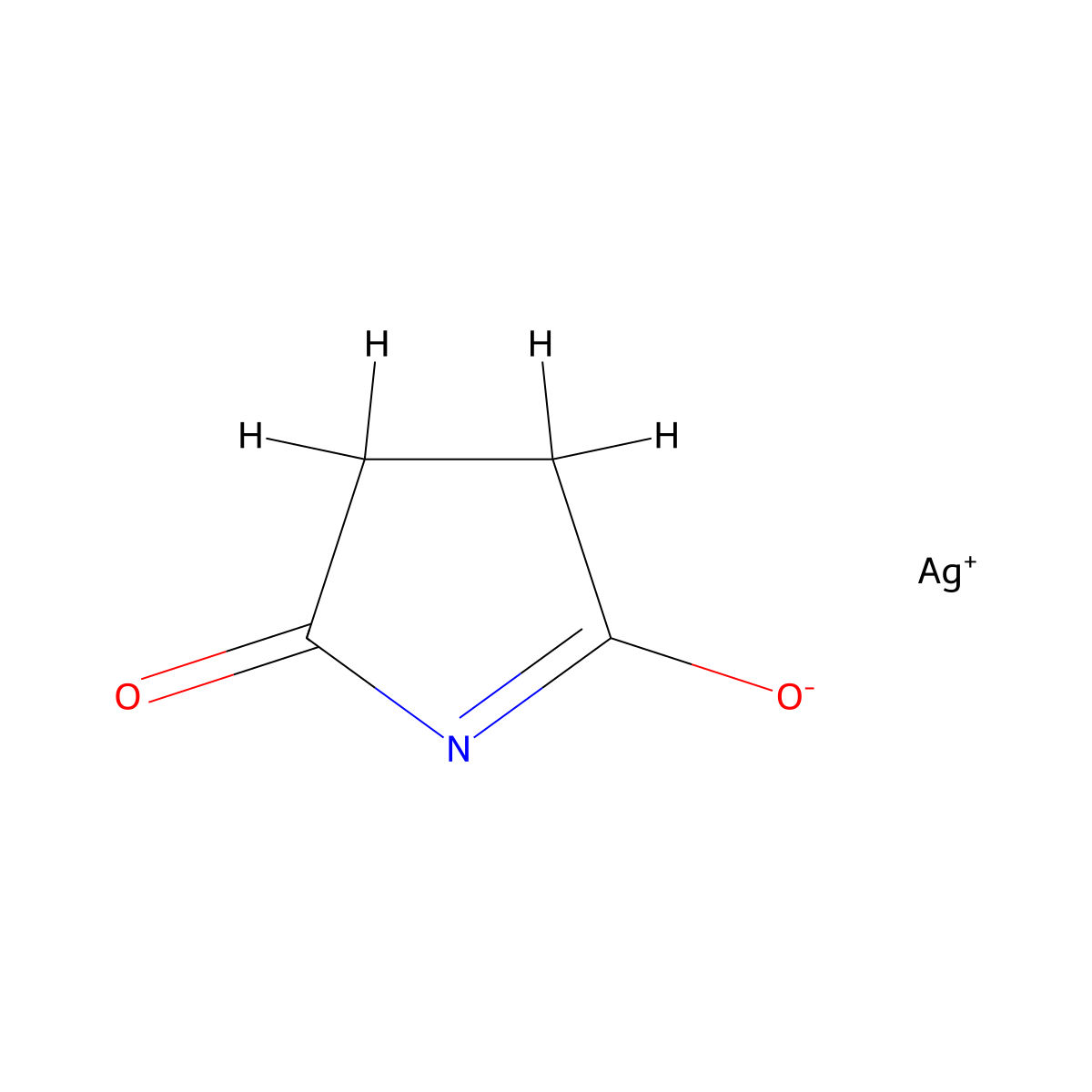 2,5-Pyrrolidinedione, silver(1+) salt (1:1) molecular structure, CAS 55047-82-0