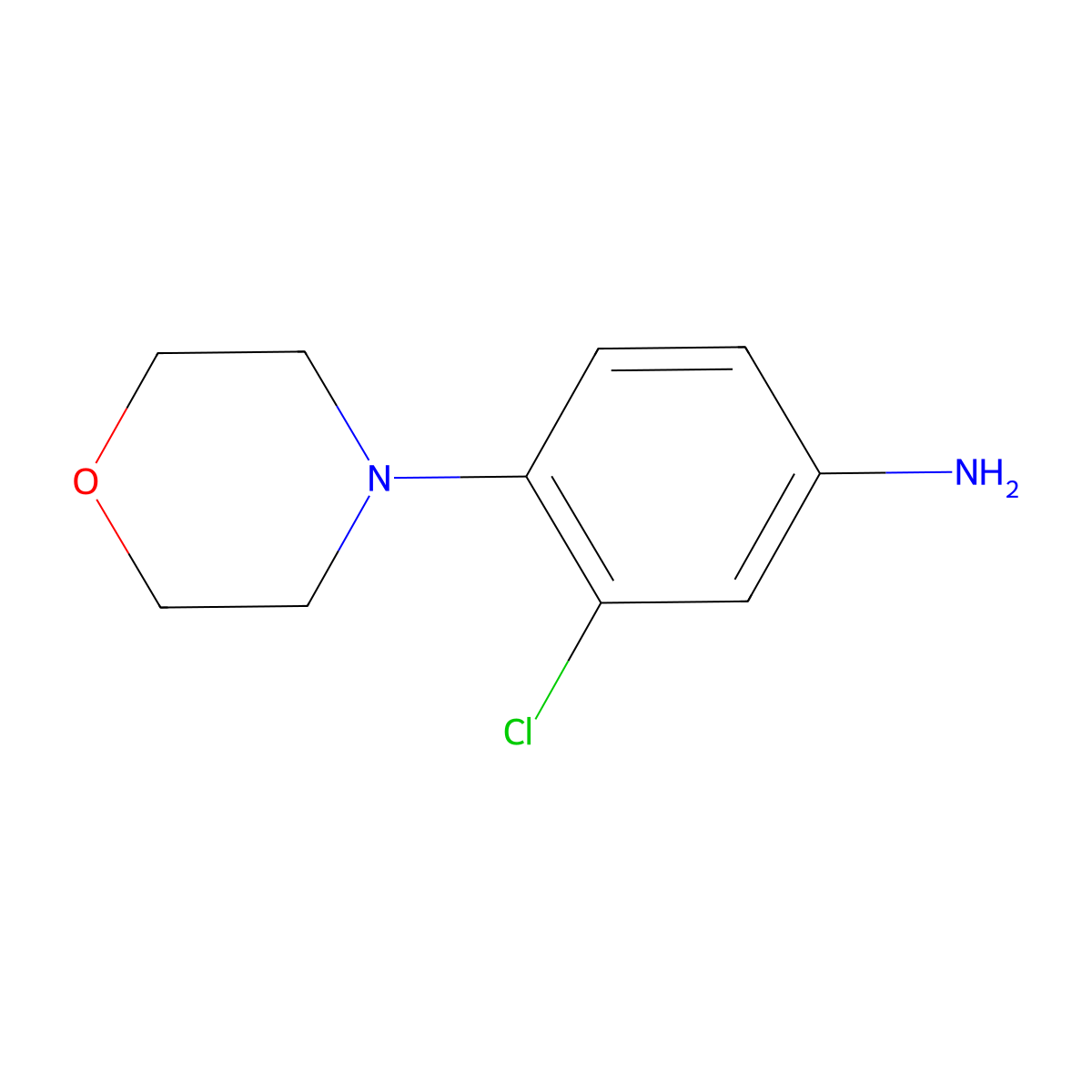 3-Chloro-4-morpholinoaniline molecular structure, CAS 55048-24-3