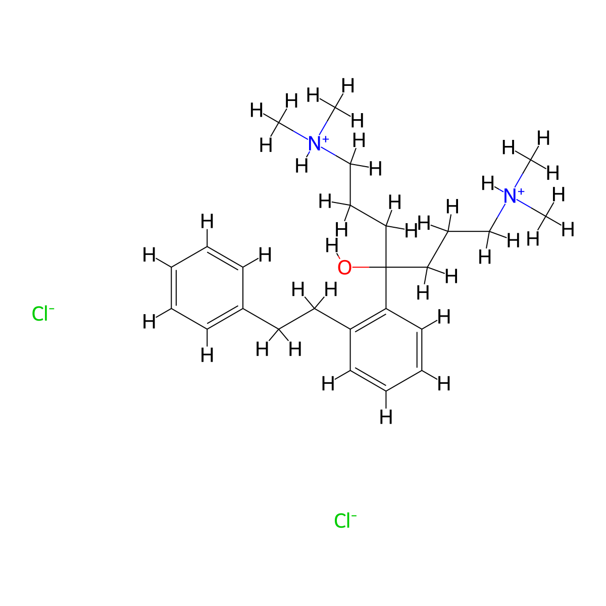 4-Heptanol, 1,7-bis(dimethylamino)-4-(o-phenethylphenyl)-, dihydrochloride molecular structure, CAS 5505-03-3