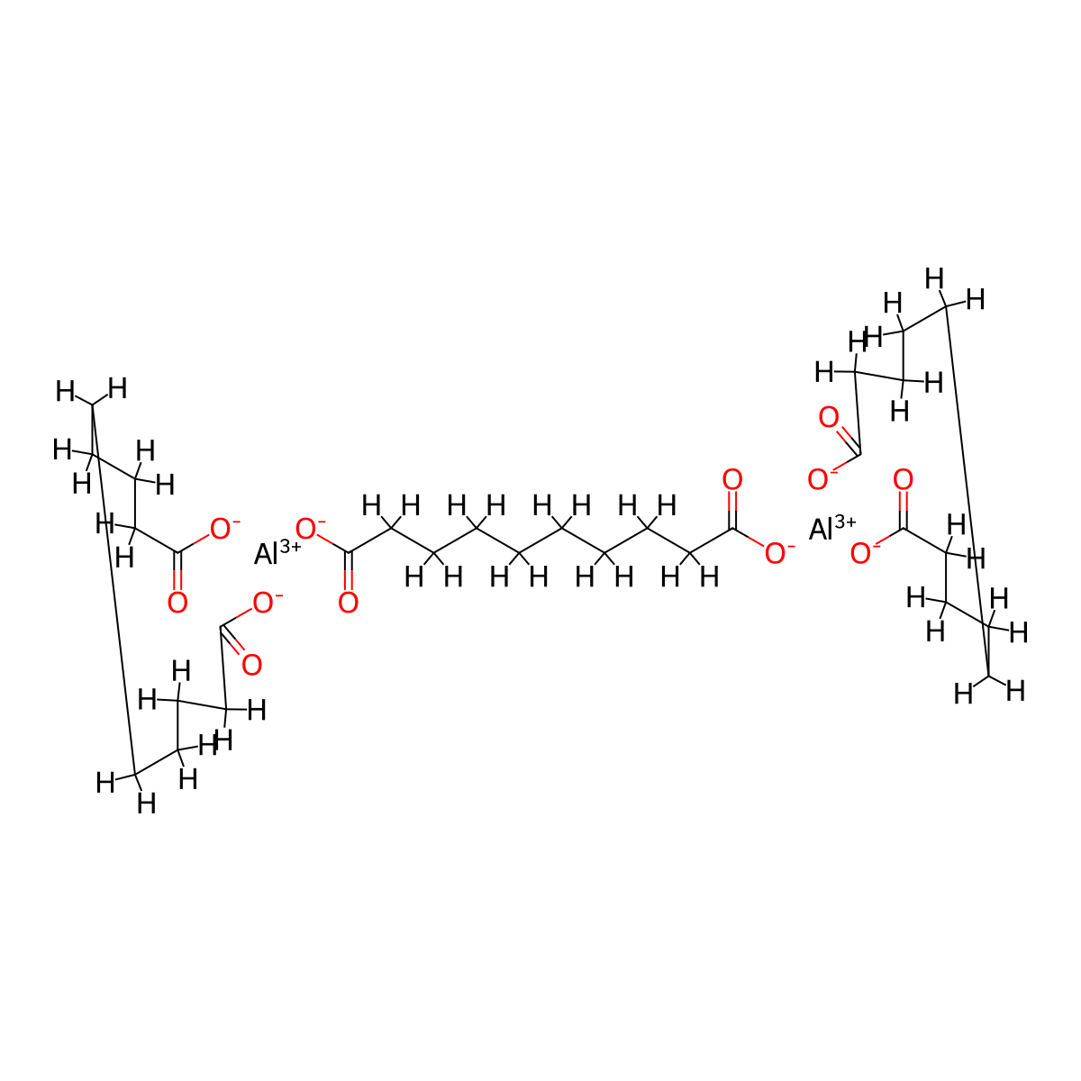 Decanedioic acid, aluminum salt (3:2) molecular structure, CAS 5505-62-4