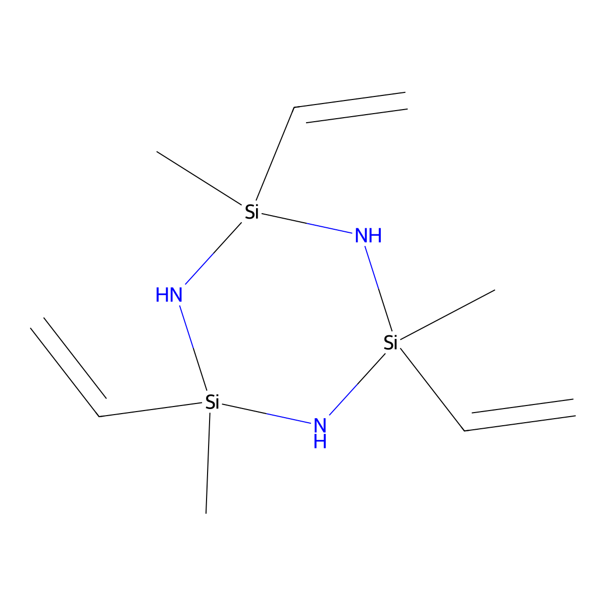 2,4,6-Trimethyl-2,4,6-trivinylcyclotrisilazane molecular structure, CAS 5505-72-6