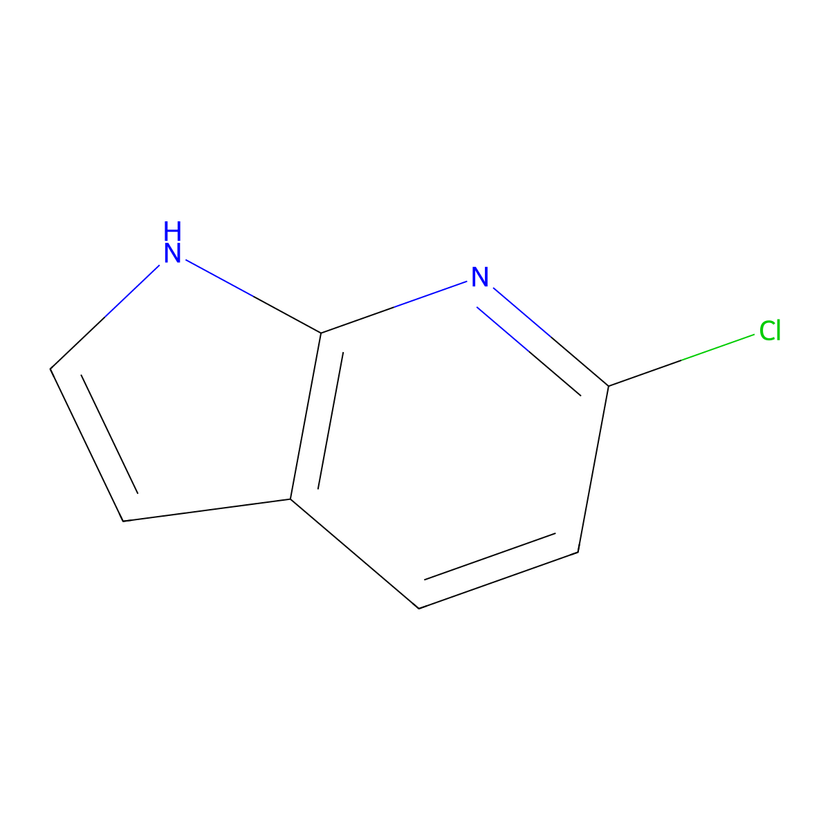 6-Chloro-1H-pyrrolo[2,3-b]pyridine molecular structure, CAS 55052-27-2