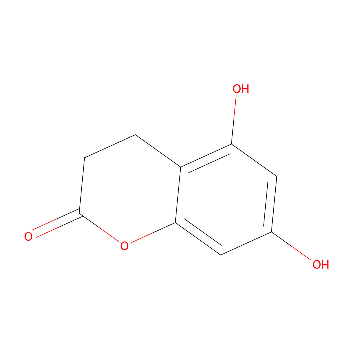 5,7-Dihydroxy-3,4-dihydro-2H-1-benzopyran-2-one molecular structure, CAS 55052-59-0