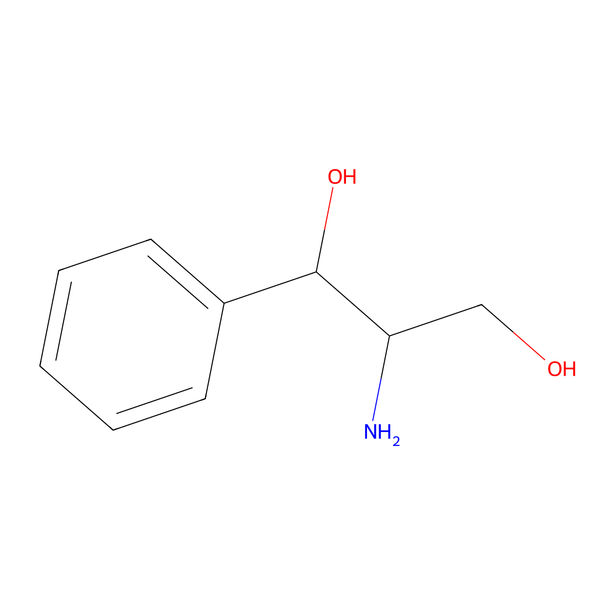 2-Amino-1-phenyl-1,3-propanediol molecular structure, CAS 55057-81-3
