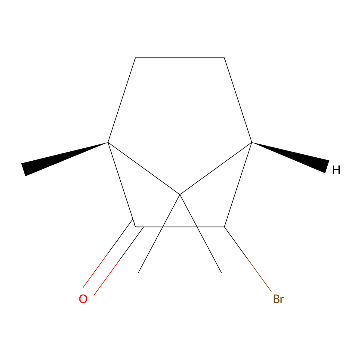 (1R,4S)-3-Bromo-1,7,7-trimethylbicyclo[2.2.1]heptan-2-one molecular structure, CAS 55057-87-9