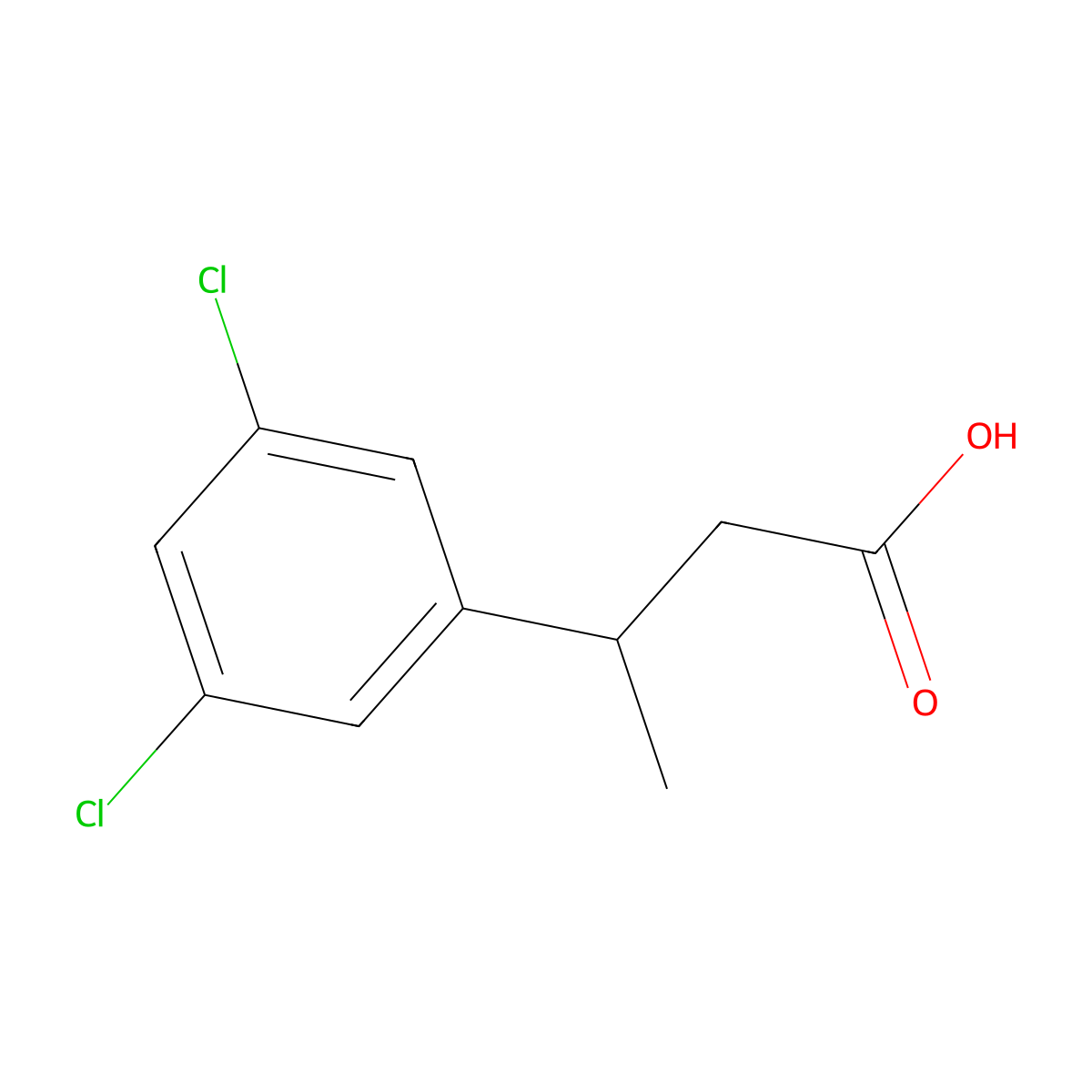 3-(3,5-Dichlorophenyl)butanoic acid molecular structure, CAS 55058-77-0