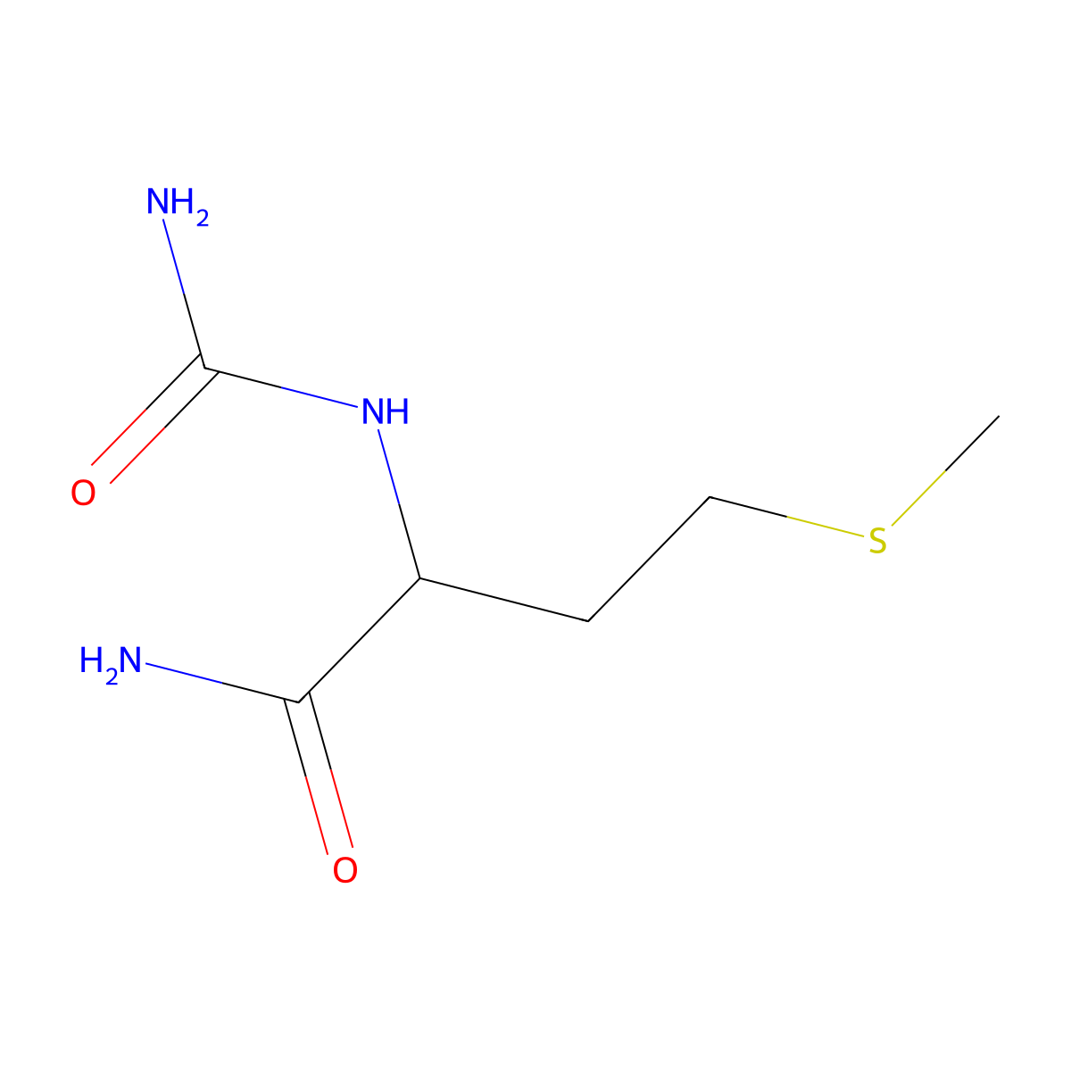 Butanamide, 2-[(aminocarbonyl)amino]-4-(methylthio)- molecular structure, CAS 55064-40-9
