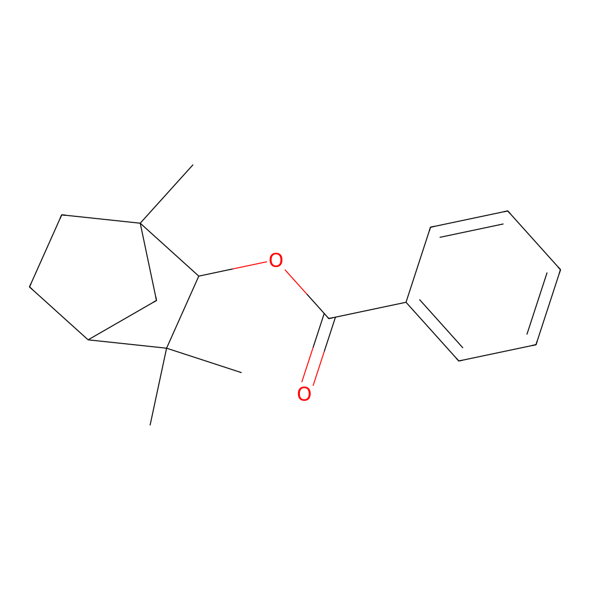 Bicyclo[2.2.1]heptan-2-ol, 1,3,3-trimethyl-, 2-benzoate molecular structure, CAS 55066-54-1