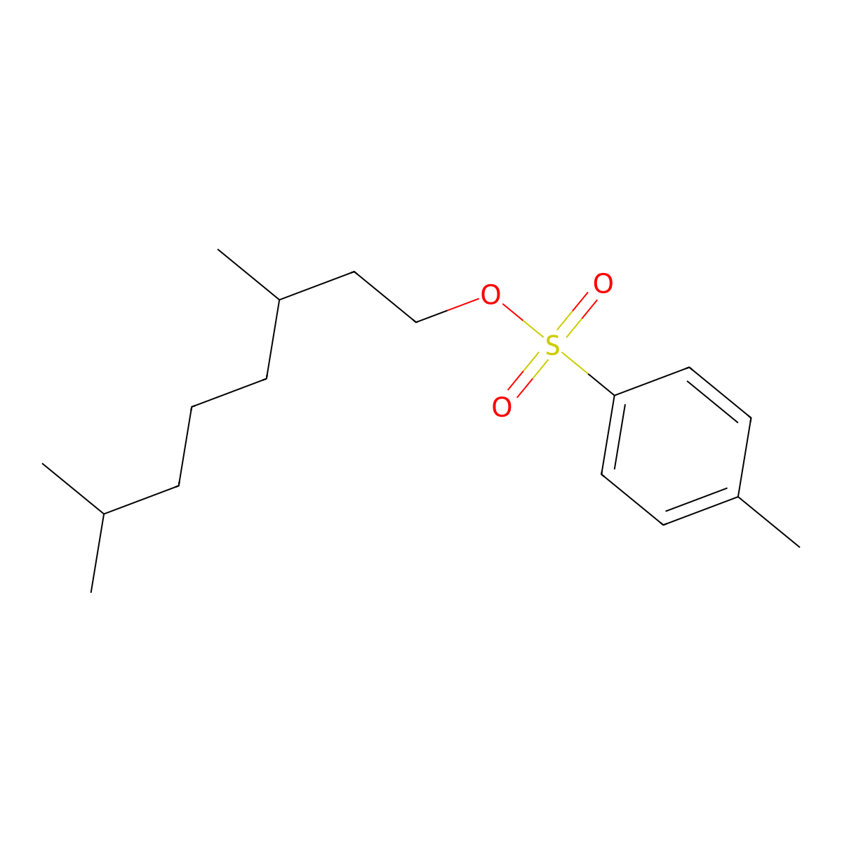 3,7-Dimethyloctyl 4-methylbenzene-1-sulfonate molecular structure, CAS 55067-07-7