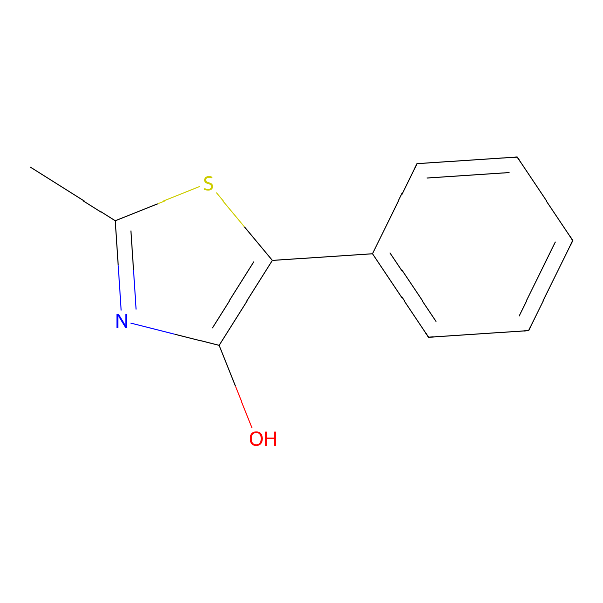 2-Methyl-5-phenyl-1,3-thiazol-4-ol molecular structure, CAS 55073-97-7