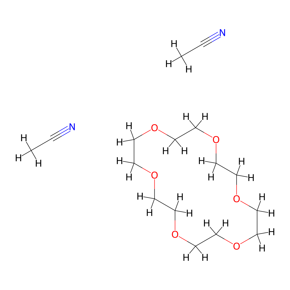 1,4,7,10,13,16-Hexaoxacyclooctadecane, compd. with acetonitrile (1:2) molecular structure, CAS 55075-35-9