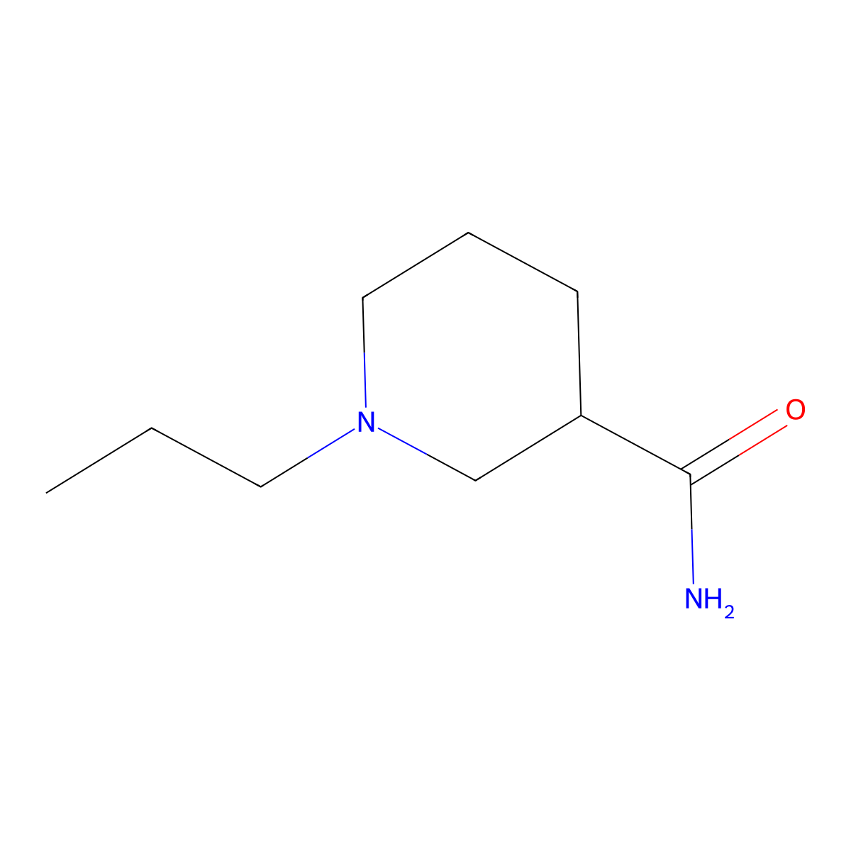 1-Propylpiperidine-3-carboxamide molecular structure, CAS 5508-51-0
