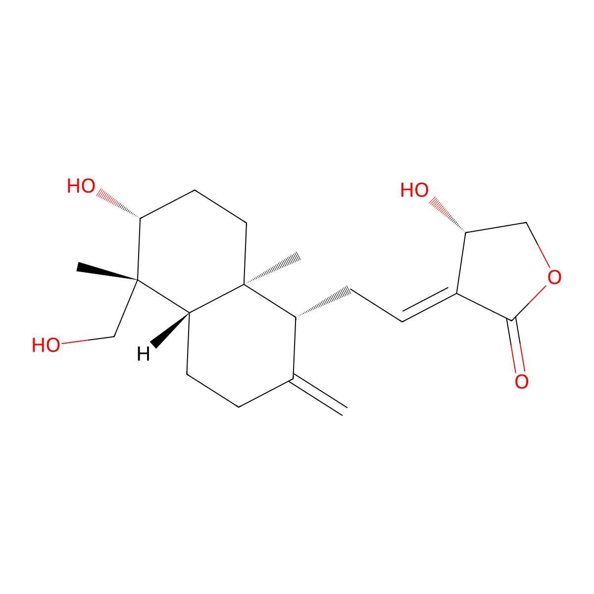 Andrographolide molecular structure, CAS 5508-58-7