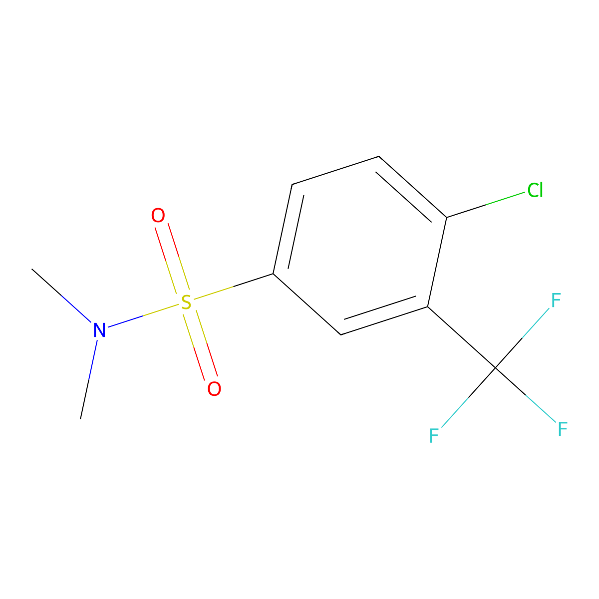 4-chloro-N,N-dimethyl-3-(trifluoromethyl)benzenesulfonamide molecular structure, CAS 55080-63-2