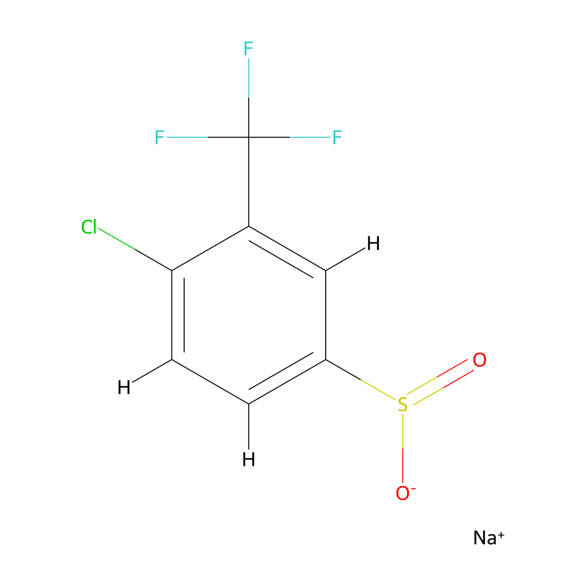Sodium 4-chloro-3-(trifluoromethyl)benzene-1-sulfinate molecular structure, CAS 55080-89-2