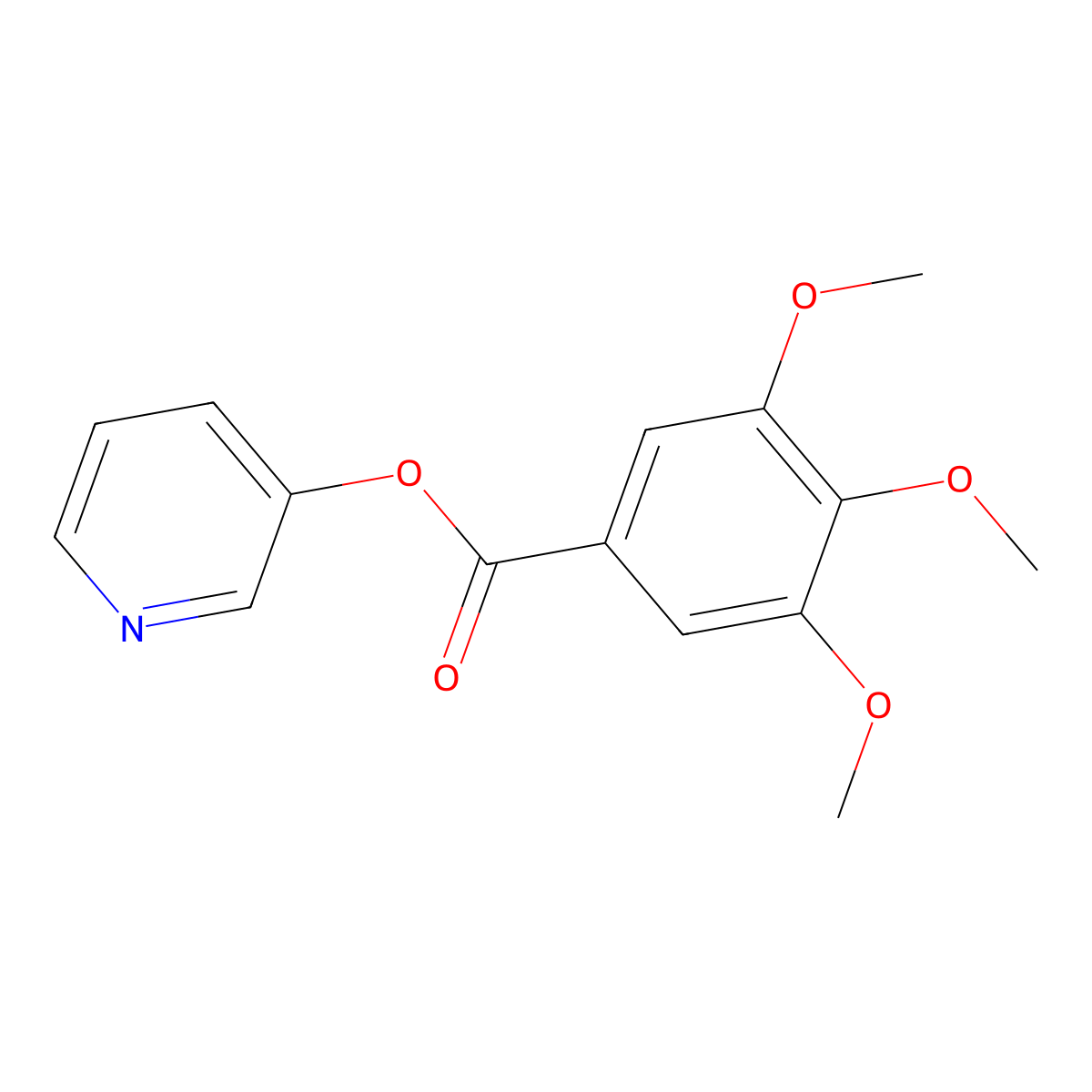 Pyridin-3-yl 3,4,5-trimethoxybenzoate molecular structure, CAS 55082-42-3