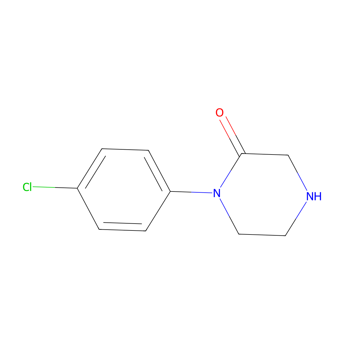 1-(4-Chlorophenyl)piperazin-2-one molecular structure, CAS 55083-85-7