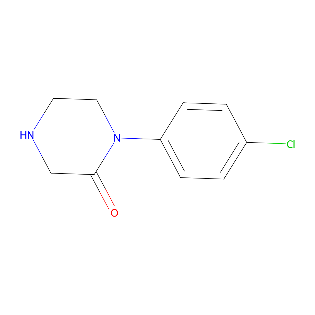 1-(4-Chlorophenyl)piperazin-2-one molecular structure, CAS 55083-85-7