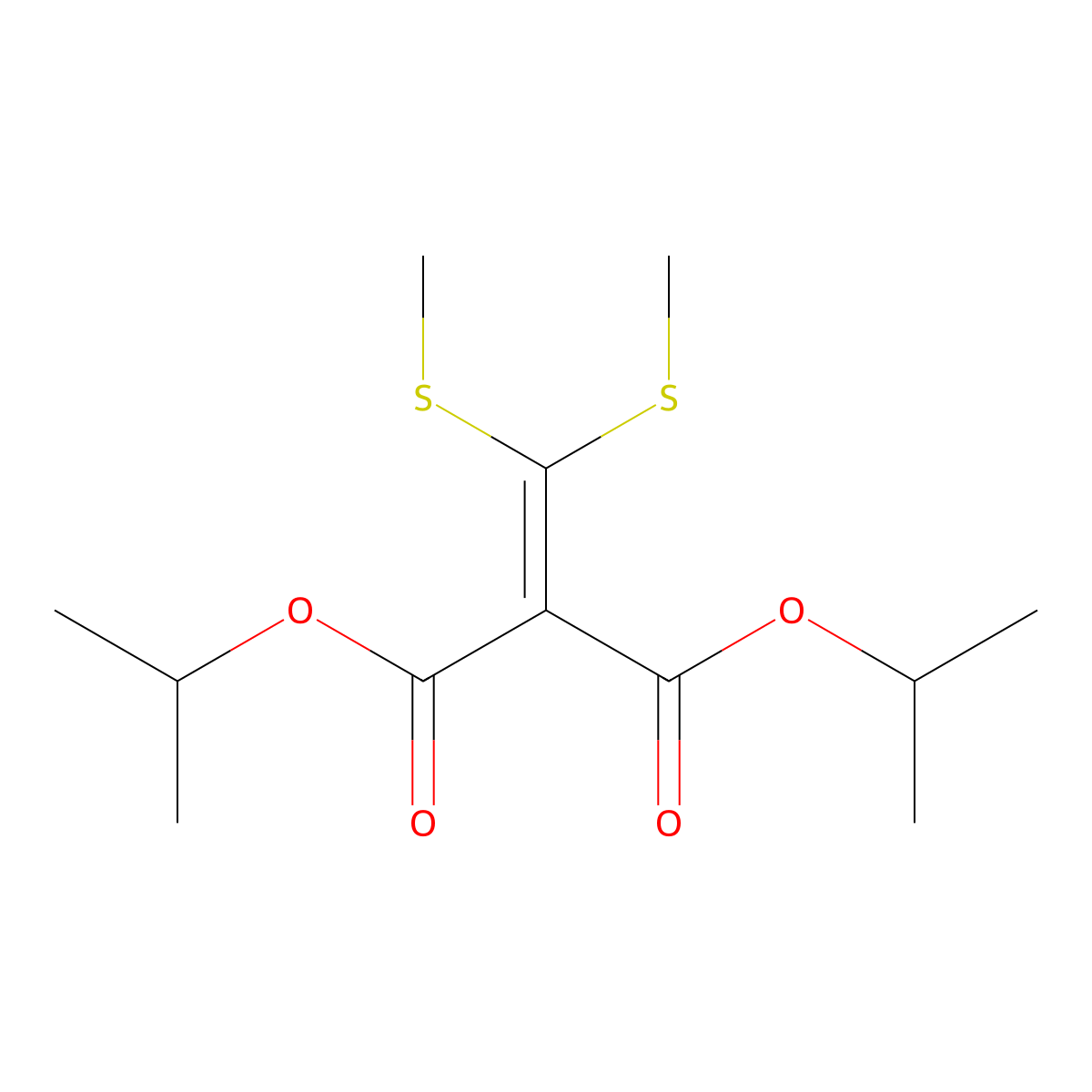 Dipropan-2-yl 2-[bis(methylsulfanyl)methylidene]propanedioate molecular structure, CAS 55084-16-7