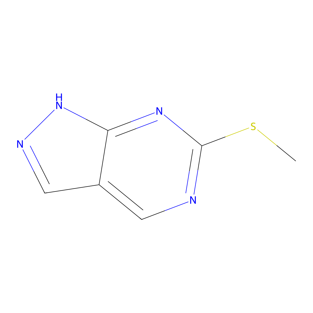 6-(methylthio)-1H-pyrazolo[3,4-d]pyrimidine molecular structure, CAS 55084-74-7