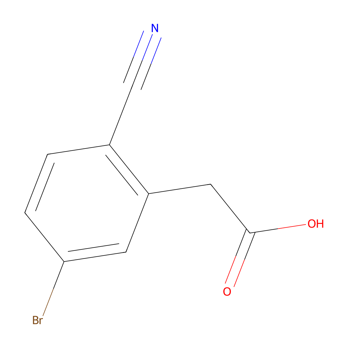2-(5-Bromo-2-cyanophenyl)acetic acid molecular structure, CAS 55086-18-5