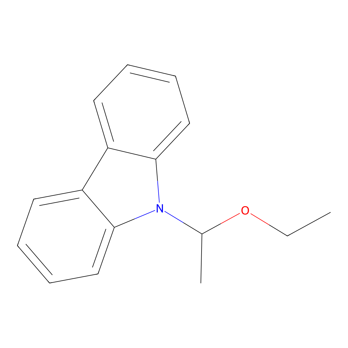 9H-Carbazole, 9-(1-ethoxyethyl)- molecular structure, CAS 5509-27-3