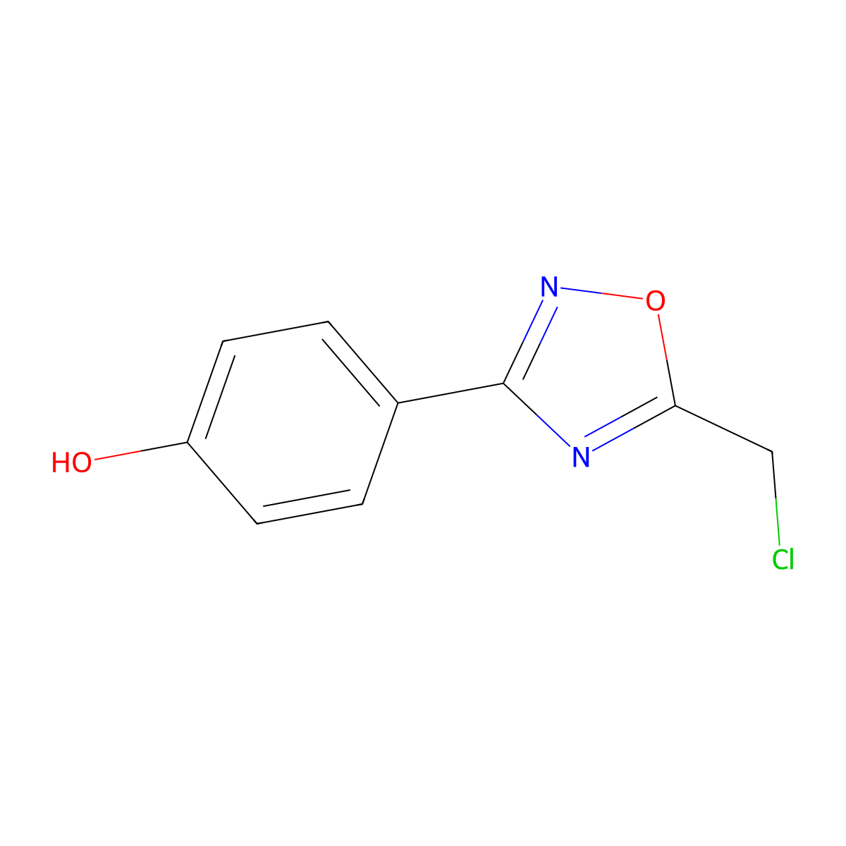 4-(5-Chloromethyl-[1,2,4]oxadiazol-3-yl)-phenol molecular structure, CAS 5509-32-0