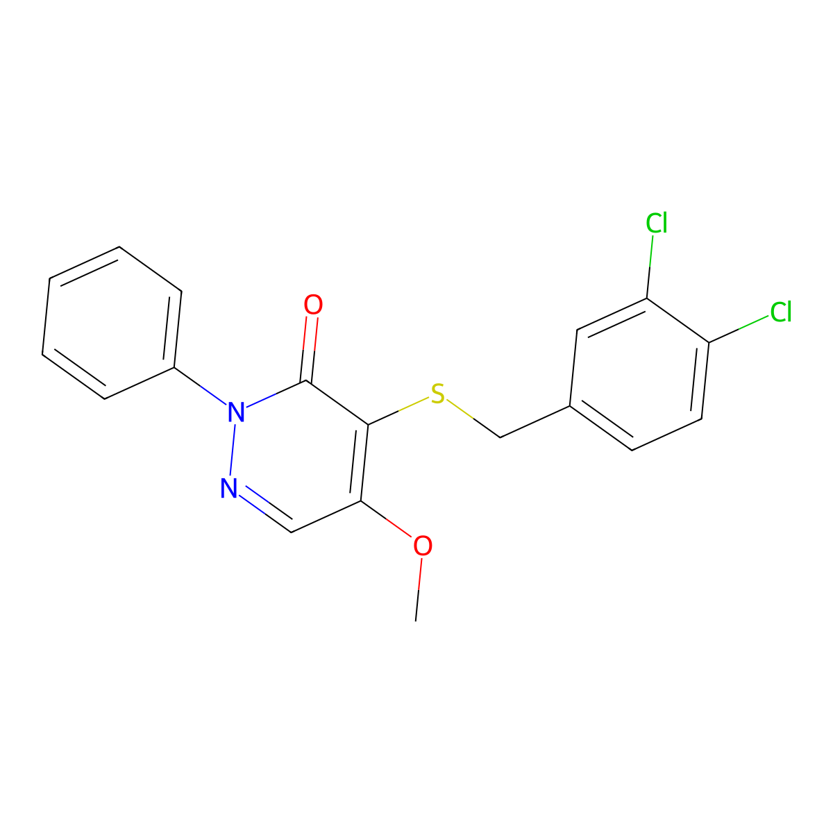 4-((3,4-Dichlorobenzyl)thio)-5-methoxy-2-phenyl-3(2H)-pyridazinone molecular structure, CAS 5509-75-1