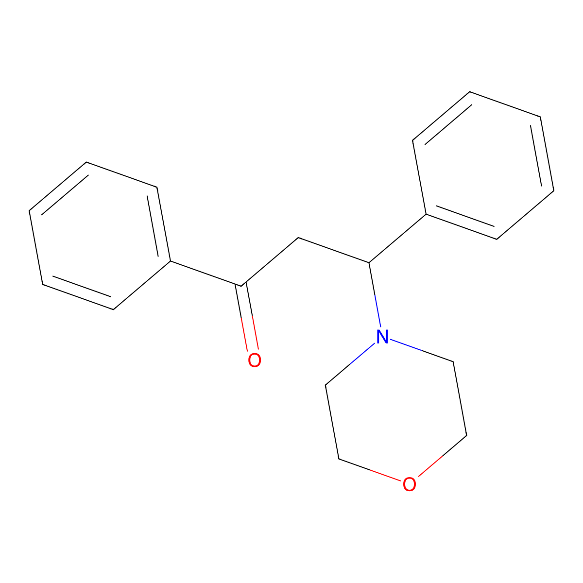 3-(Morpholin-4-yl)-1,3-diphenylpropan-1-one molecular structure, CAS 5509-82-0