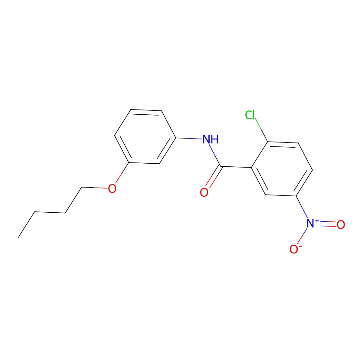 N-(3-Butoxyphenyl)-2-chloro-5-nitro-benzamide molecular structure, CAS 5509-84-2