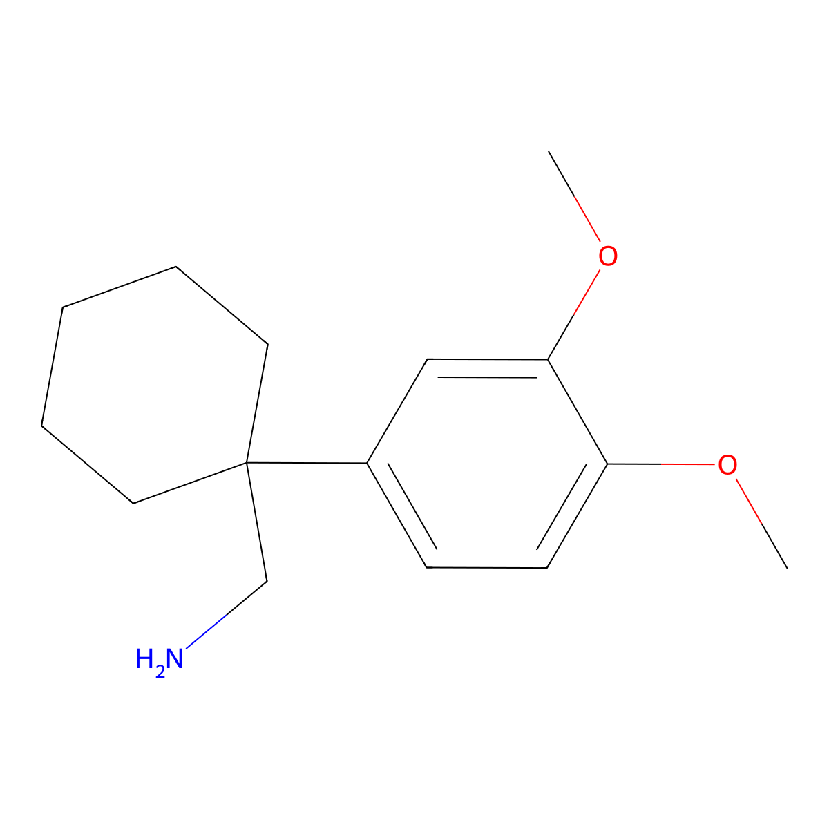 [1-(3,4-Dimethoxyphenyl)cyclohexyl]methanamine molecular structure, CAS 55092-70-1