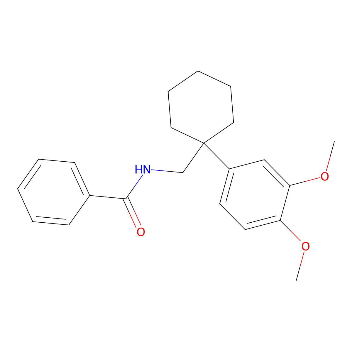 N-{[1-(3,4-dimethoxyphenyl)cyclohexyl]methyl}benzamide molecular structure, CAS 55092-78-9
