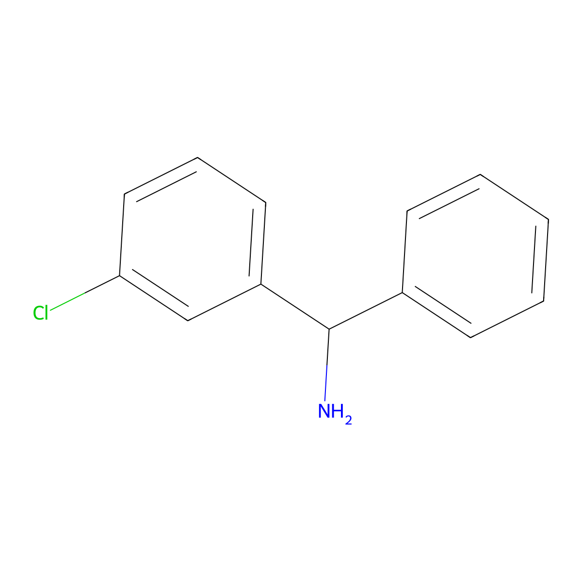 (3-Chlorophenyl)(phenyl)methanamine molecular structure, CAS 55095-14-2