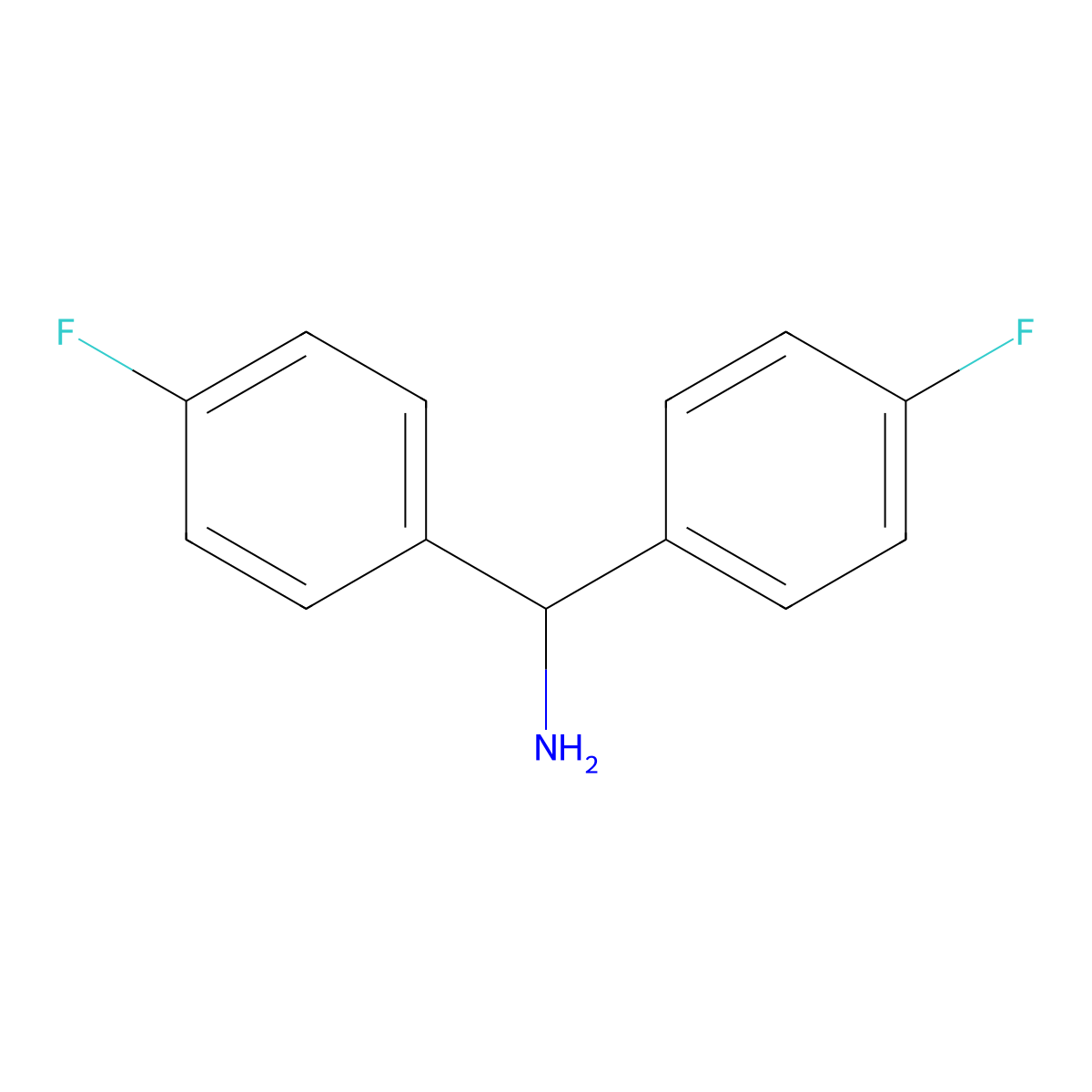 4-Fluoro-alpha-(4-fluorophenyl)benzenemethanamine molecular structure, CAS 55095-27-7